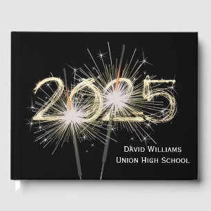 2026 Graduation Sparklers on Black Guest Book