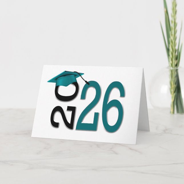 2026 Graduation Teal and Black Card (Front)