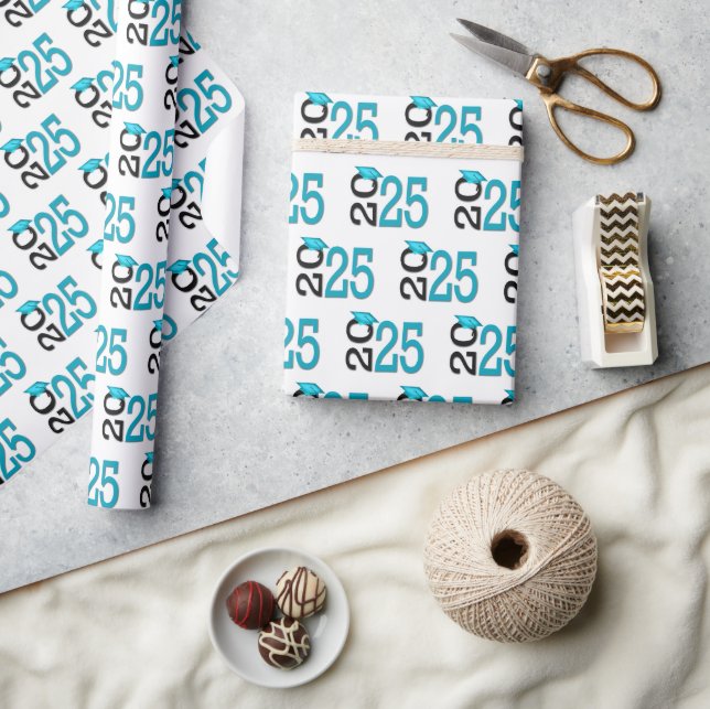 2026 Graduation Teal and Black Wrapping Paper (Crafts)