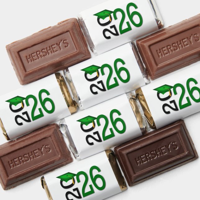 2026 Green and Black Graduation Party Hershey's Miniatures (Assorted)