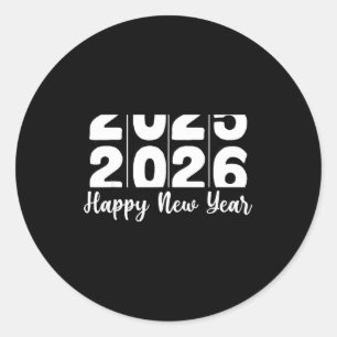 2026 Happy New Year Bold Numbers Celebration Party Classic Round Sticker