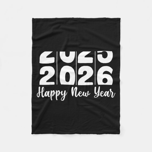 2026 Happy New Year Bold Numbers Celebration Party Fleece Blanket (Front)