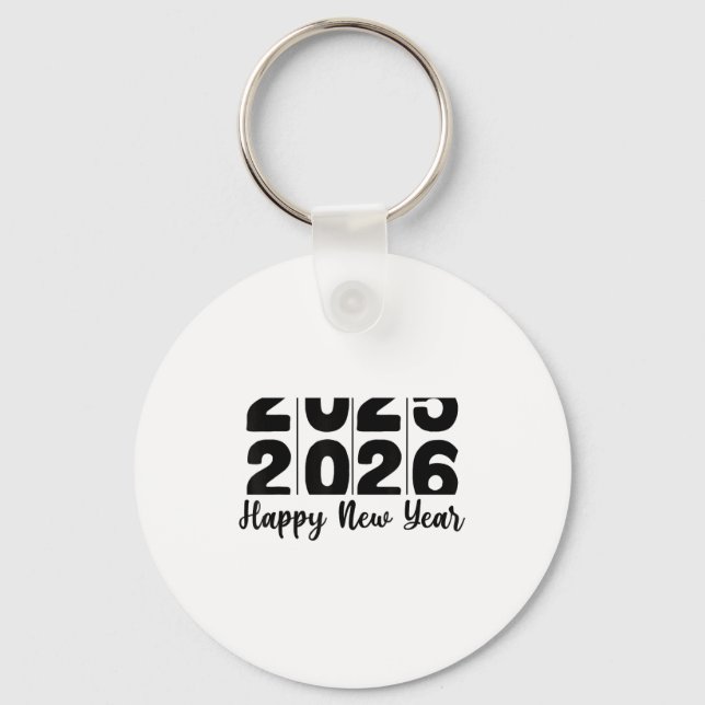 2026 Happy New Year Bold Numbers Celebration Party Keychain (Front)