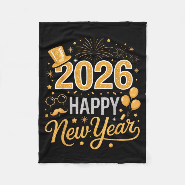 2026 Happy New Year Celebration For Party Enthusia Fleece Blanket (Front)