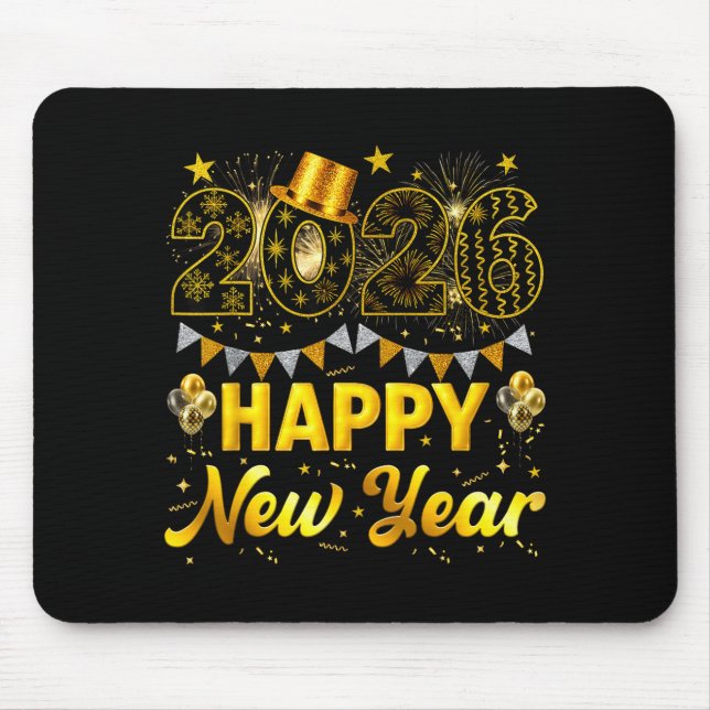 2026 Happy New Year Celebration Party Fire Work Me Mouse Pad (Front)