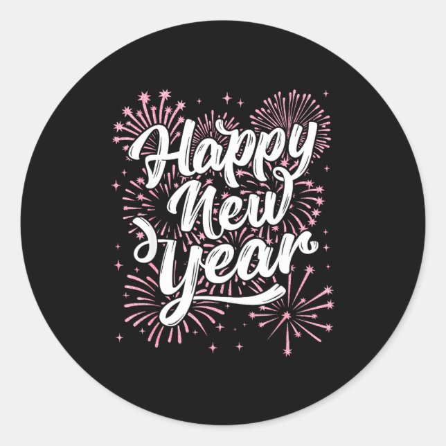 2026 Happy New Year Eve Party Firework Men Women K Classic Round Sticker (Front)