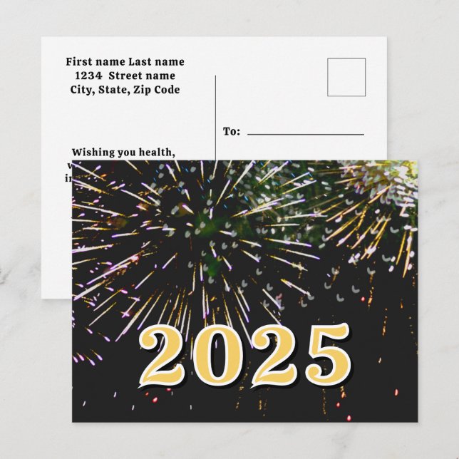 2026,Happy new year!holiday Fireworks  Postcard (Front/Back)