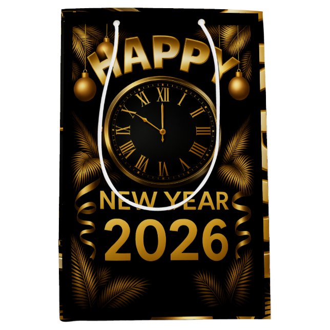  "2026 Happy New Year"  Medium Gift Bag (Front)
