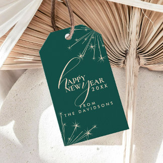 2026 Happy New Year Modern Festive Typography Gift Tags