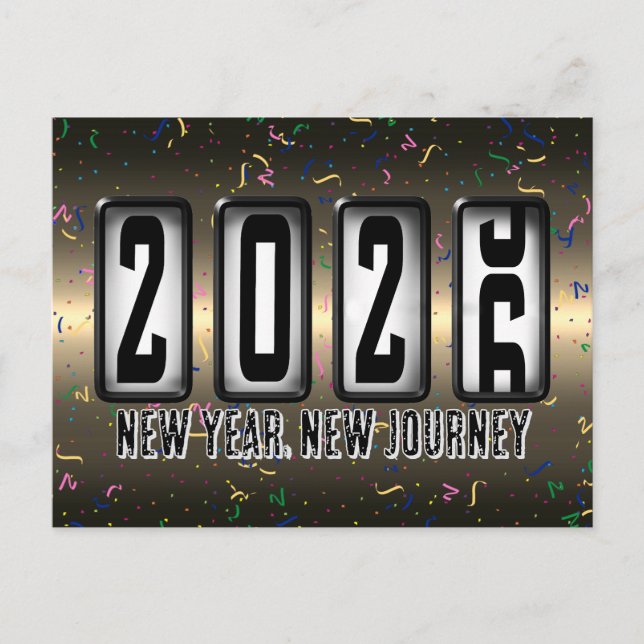 2026 Happy New Year Odometer Postcard (Front)