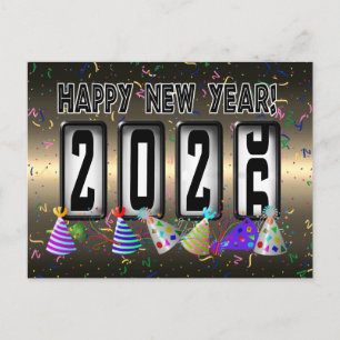 2026 Happy New Year Odometer Postcard