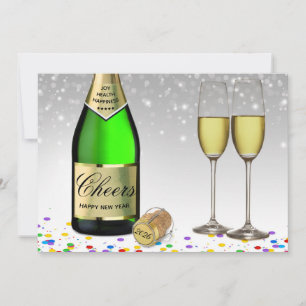 2026 Happy New Year Sparkling Wine Bottle