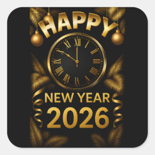"2026 Happy New Year" Square Sticker