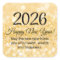 2026 happy new year, stylish script, gold glitters