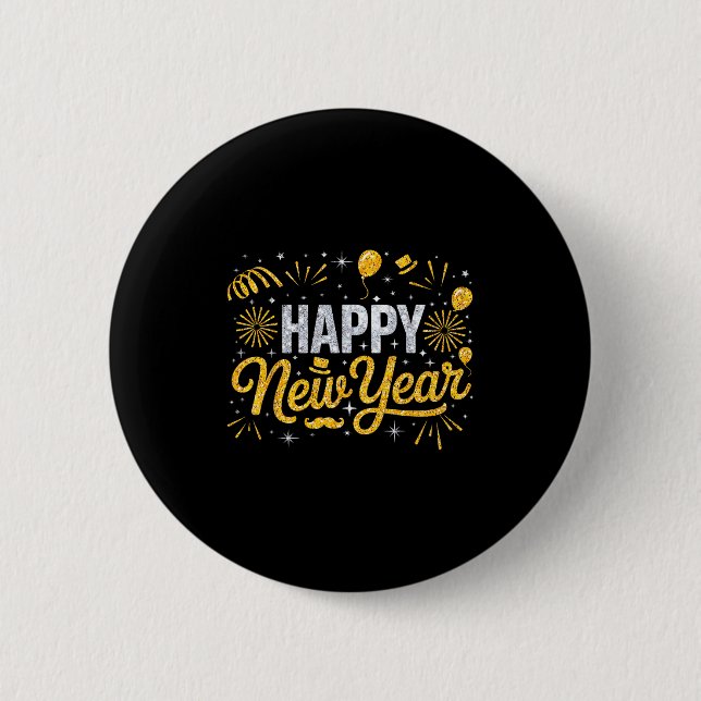 2026 Happy New Year's Eve Party Crew Squad Family  Button (Front)
