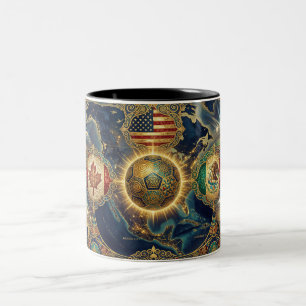 2026 Host Nations USA Mexico Canada Soccer Two-Tone Coffee Mug