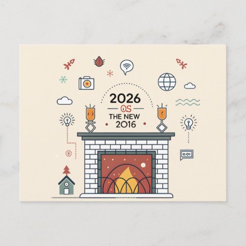 2026 Is The New 2016 Digital Culture Vector Holiday Postcard