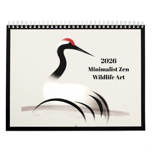 2026 Japanese Ink Brush Animal 12 Month  Calendar (Cover)
