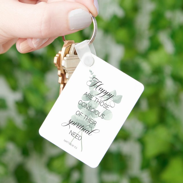 2026 JW Year Text Matthew 5:3 with Eucalyptus Keychain (Creator Uploaded)