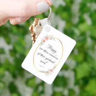 2026 JW Year Text Matthew 5:3 with Roses Keychain