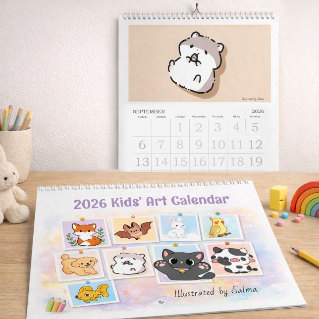 2026 Kids Drawings Calendar, Salma's Cute Animals  Calendar (2026 Kids Drawings Calendar, Salma's Cute Animals Calendar, Kids drawings turn into art)