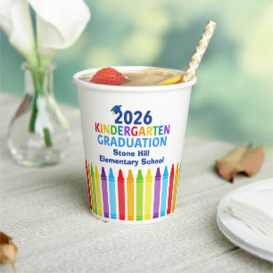 2026 Kindergarten Graduation Custom School Party Paper Cups