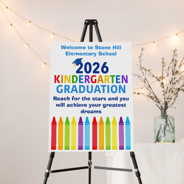 2026 Kindergarten Graduation Customizable School Foam Board (In Situ (Stand))
