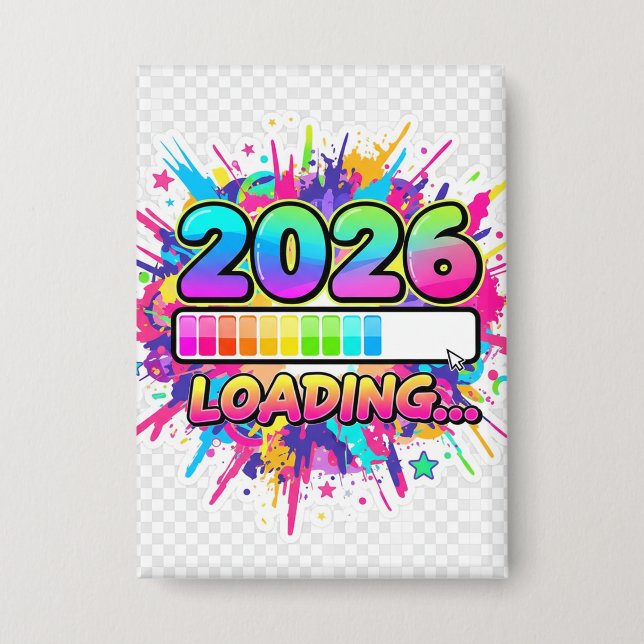 2026 Loading... Progress Bar Sticker Button (Front)