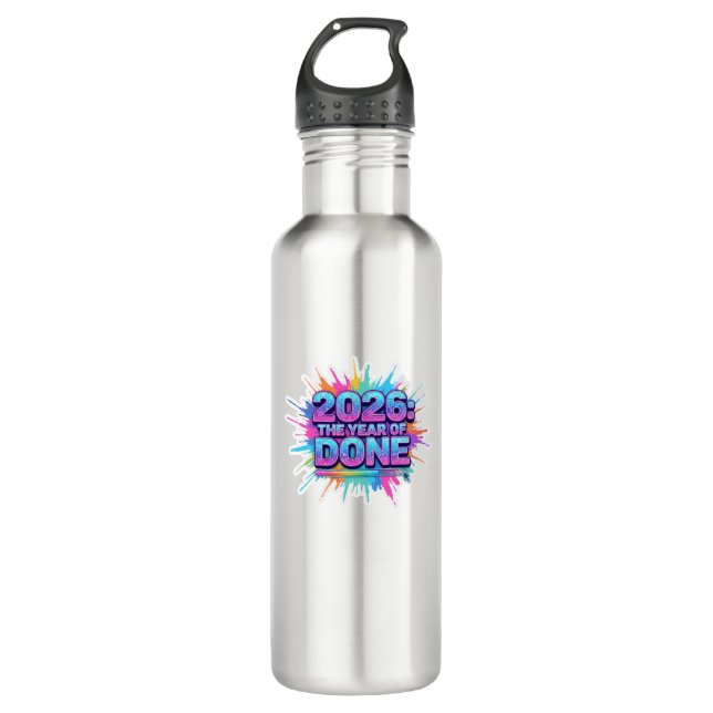 2026 Loading... Progress Bar Sticker Stainless Steel Water Bottle (Front)