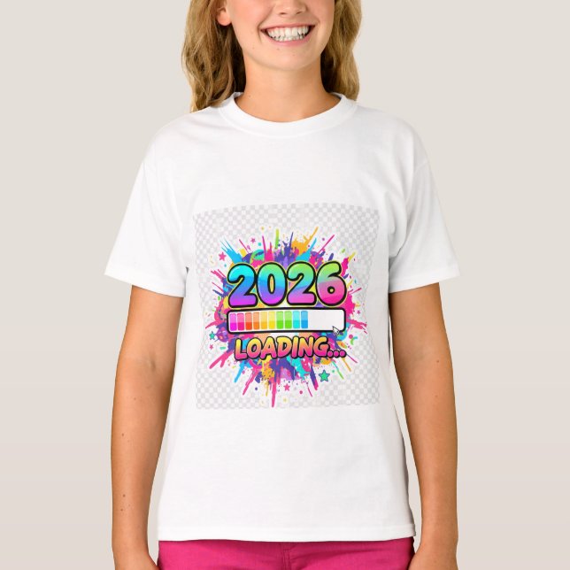 2026 Loading... Progress Bar Sticker T-Shirt (Front)