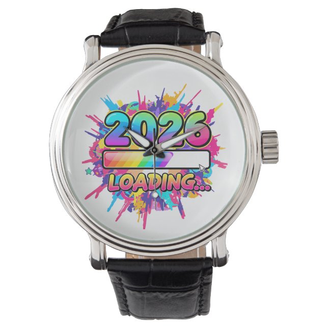 2026 Loading... Progress Bar Sticker Watch (Front)