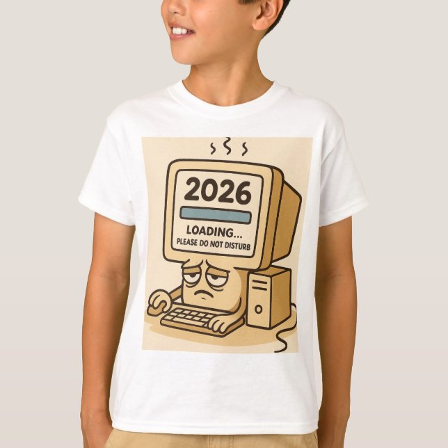 “2026 Loading… System Too Tired” T-Shirt (Front)