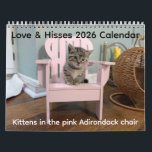 2026 Love & Hisses Calendar - the pink Adirondack<br><div class="desc">The kittens love to hang out in the pink Adirondack chair (it's doll-sized!), and we do love a theme - so here are some of this year's fosters in the chair.</div>