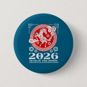 2026 Lunar Chinese New Year Fire Horse  Button