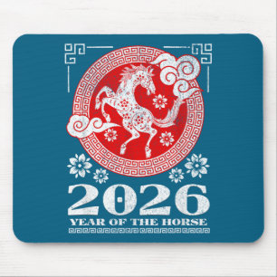 2026 Lunar Chinese New Year Fire Horse  Mouse Pad