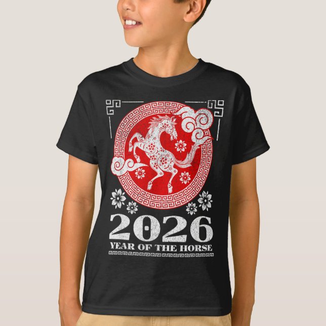 2026 Lunar Chinese New Year Fire Horse  T-Shirt (Front)