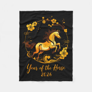 2026 Lunar New Year Horse Men Women Girls Boys Kid Fleece Blanket