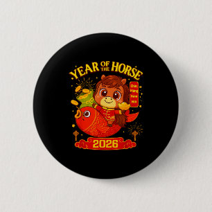 2026 Lunar New Year Horse Vietnamese Men Women Gir Button