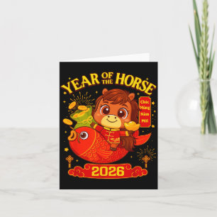 2026 Lunar New Year Horse Vietnamese Men Women Gir Card