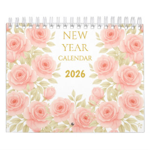 2026 Luxury Watercolor Floral Wall Calendar