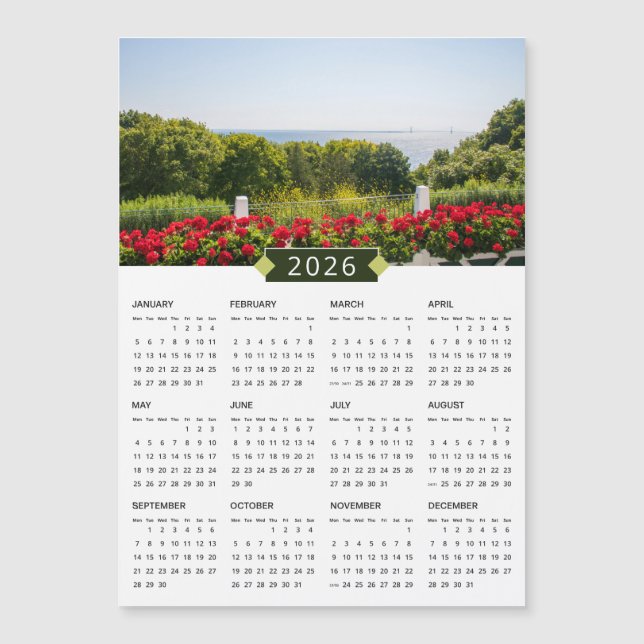 2026 Mackinac Island MI Photograph Calendar Magnet (Front)