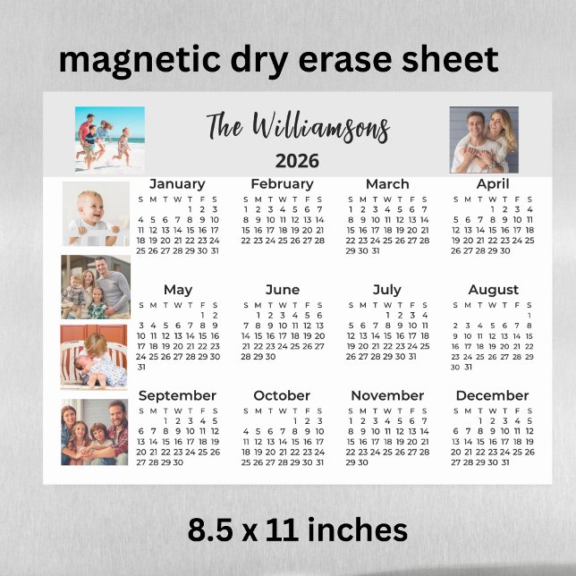 2026 Magnetic Dry Erase Sheet Six Photo Calendar (Creator Uploaded)