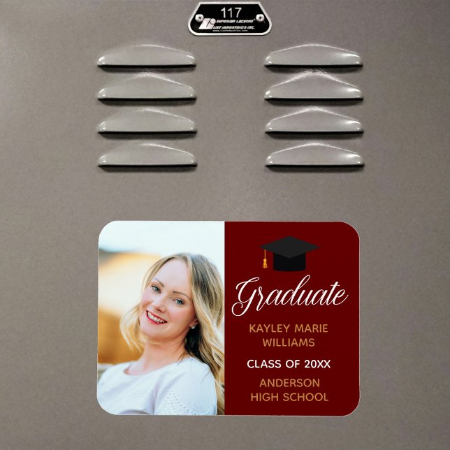 2026 Maroon Graduation Photo Announcement Magnet (Creator Uploaded)