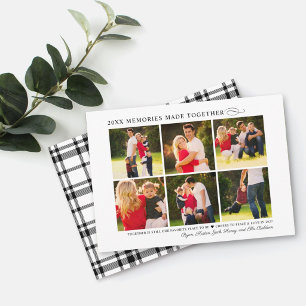 2026 Memories Made Together Black White Plaid Holiday Card