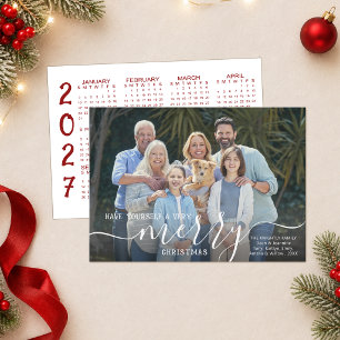 2026 MERRY CHRISTMAS Photo Overlay 2027 Calendar Holiday Card