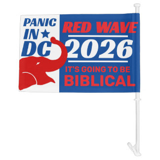 2026 MIDTERMS RED WAVE CAR FLAG