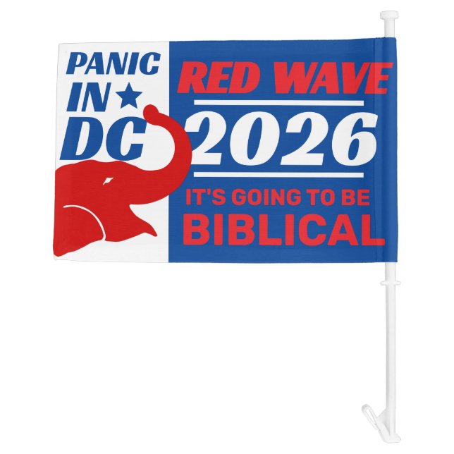 2026 MIDTERMS RED WAVE CAR FLAG (Back)