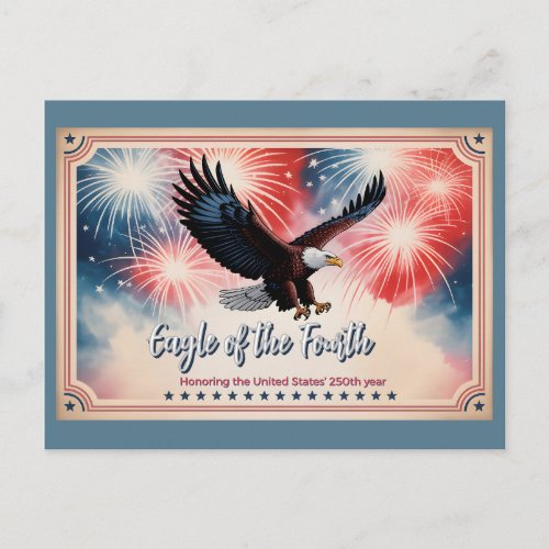 2026 Mini Calendar Firework, "Eagle of the Fourth" Postcard