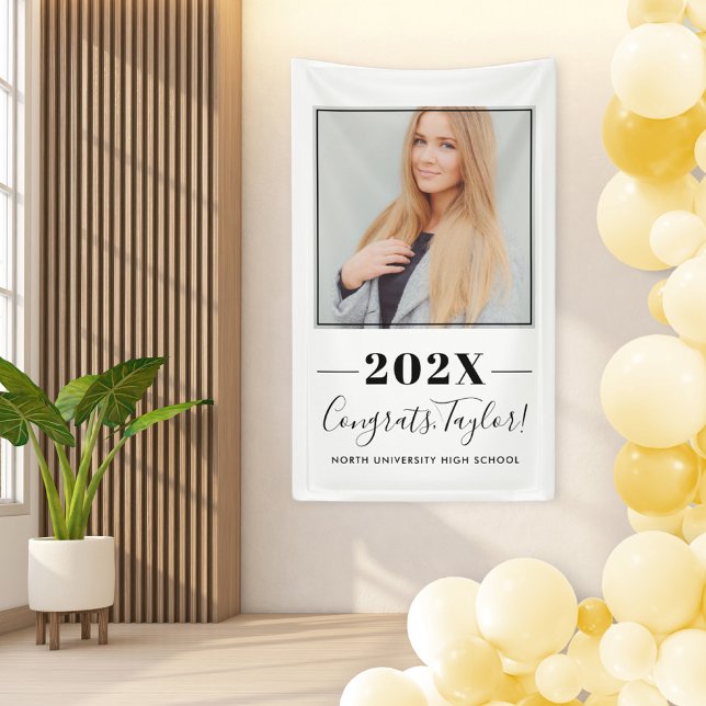 2026 Minimalist Black Custom Photo Graduation Banner (Creator Uploaded)