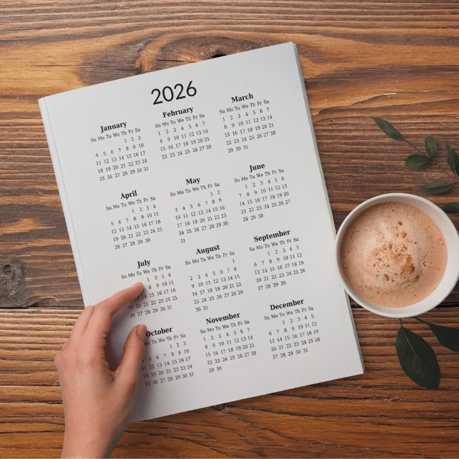 2026 Minimalist Calendar Postcard (Creator Uploaded)